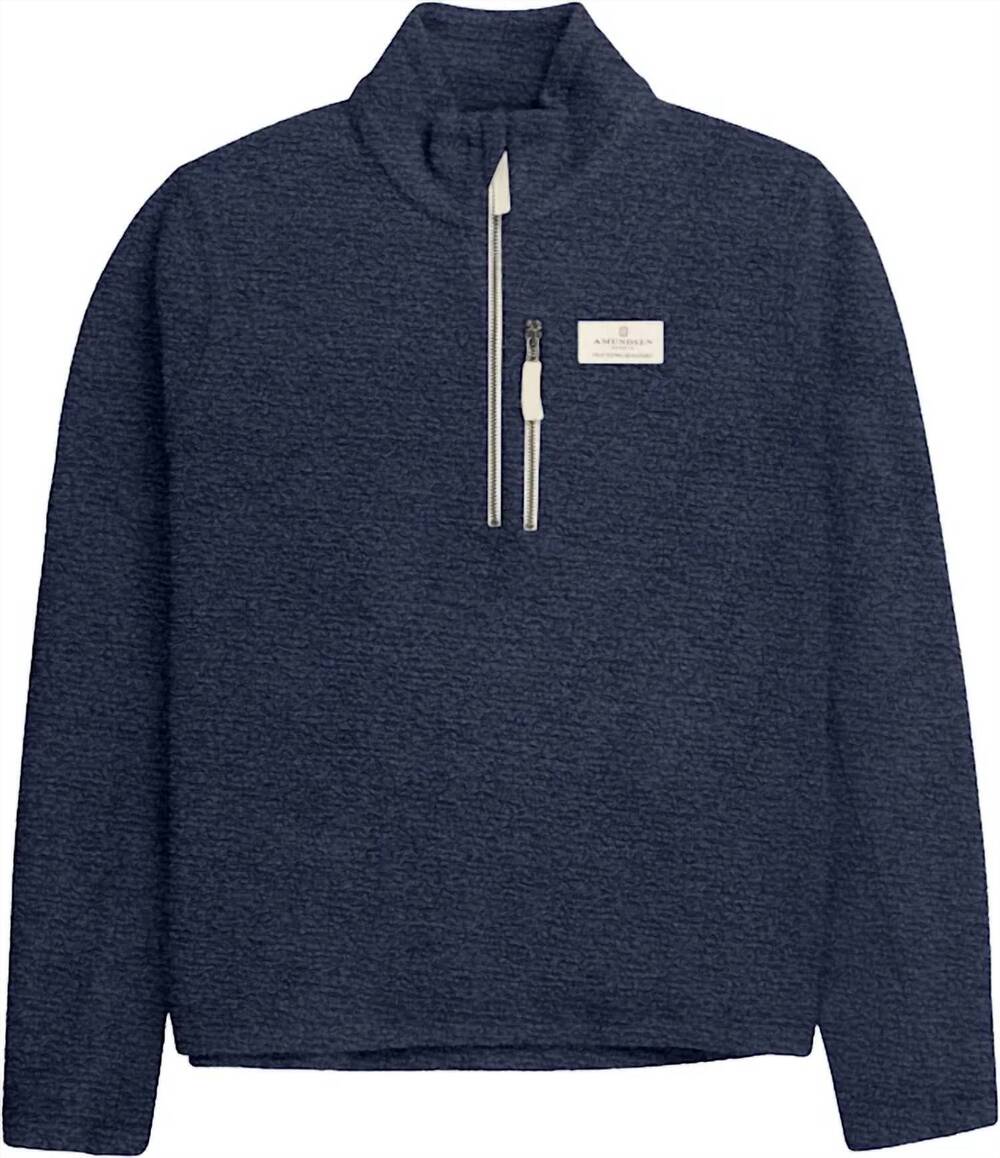 NEW AMUNDSEN men's hut half zip sweater in faded navy